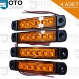 Parmak Led Lamba Turuncu 6 Ledli 12V 24V - 4 Adet