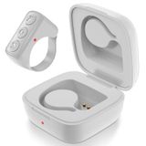 Parmak ucu Bluetooth Uzaktan Kumanda TIK TOK Kablosuz Sayfa Çevirici TYUOBOX Kamera Uzaktan Deklanşör Özçekim Düğmesi Kontrol Cihazı iPhone Android Ipad Cep Telefonu için Şarj Kılıflı (Beyaz)