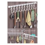 Parmend Life Ayarlanabilir Kendinden Yapışkanlı 10 Kancalı 34cm Pratik Askı Mutfak Banyo Takı Askısı Dolap Askı