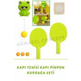 Parmend Life ÇOCUKLAR İÇİN Kapı Tenisi Asılı Masa Tenisi Raket Topu Seti Iç Mekan Çocuk Kurbağa 2 Kişilik Kapı Pinponu Set