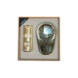 Parmida 3 Torch Ahşap Gold Çakmak Gold Kristal Tekli Küllük İkili Puro Seti