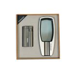 Parmida 3 Torch Gunmetal Çakmak Gunmetal Tekli Küllük İkili Puro Seti