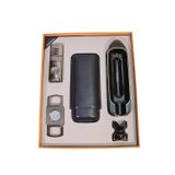 Parmida 3 Torch Pürmüz Çakmak Kılıf Küllük Kesici Sehpa Gunmetal Siyah Beşli Puro Seti TR10027