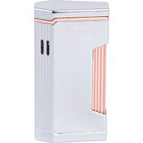 Parmida Çift Torch Pürmüz Mat Gümüş Metal Puro Çakmağı