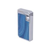 Parmida Çift Torch Pürmüz Mavi-Gümüş Ahşap Desenli Metal Puro Çakmağı - TR7954