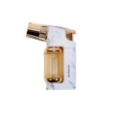 Parmida Tek Torch Pürmüz Beyaz-Gold Mermer Desenli Masa Tipi Metal Puro Çakmağı