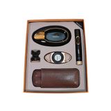 Parmida Tek Torch Pürmüz Çakmak Kesici Küllük Kılıf Sehpa Siyah Gold Beşli Puro Seti TR10025