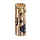 Parmida Tek Torch Pürmüz Gold Desenli Metal Puro Çakmağı
