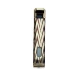 Parmida Tek Torch Pürmüz Gold-Siyah Desenli Metal Puro Çakmağı