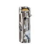 Parmida Tek Torch Pürmüz Gümüş Mermer Desenli Metal Puro Çakmağı - TR9220