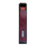 Parmida Tek Torch Pürmüz Gunmetal-Kırmızı Desenli Metal Puro Çakmağı