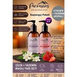 Parnassos Doğal Çilek ve Yasemin Doğal İpeksi Masaj Yağı Seti 150 ml