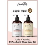 Parnassos Doğal Vanilya Özlü Ve White Natural Duyusal Ve Afrodizyak Etkili Aromaterapi Masaj Yağı Seti 300 Ml