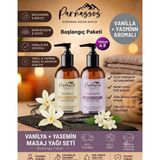 Parnassos Vanilya & Yasemin Masaj Yağı Seti 2 x 150 ML – Uyumlu Aroma Kombini, Çift Avantaj VNLYSMN555