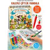 Parodi Yayınları Çiftlik Mandala Boyama Kitabı | Çocuk Mandala Kitabı | 6 Renk Keçeli Kalem, Uçlu Kalem ve 75 Çıkartma Hediyeli - ÇİFTLİK
