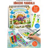 Parodi Yayınları Dinozor Mandala Boyama Kitabı | Çocuk Mandala Kitabı | 6 Renk Keçeli Kalem, Uçlu Kalem ve 75 Çıkartma Hediyeli - DİNOZORLAR