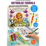Parodi Yayınları Hayvanlar Mandala Boyama Kitabı | Çocuk Mandala Kitabı | 6 Renk Keçeli Kalem, Uçlu Kalem ve 75 Çıkartma Hediyeli