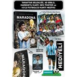 Parodi Yayınları Maradona Futbolcu Kitabı - Bileklik, 3D Biblo, 10'lu Futbolcu Kartı, Dev Poster, Hareketli Kart Hediyeli Set