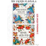 Parodi Yayınları Renklerle Terapi ve Desen Güncesi Mandala Kitabı | Her Yaş İçin | 2’li Set | Çek-Kopar Boyama