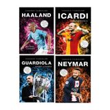 Parodi Yayınları Sahanın Yıldızları HAALAND İCARDİ GUARDİOLA NEYMAR (Büyük Poster Stcker Futbolcu Kartı HEDİYE 4KİTAP