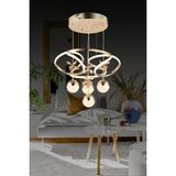 Pars 4 Toplu Rose Gold Sarkıt 3 Renk Kristal Taşlı LED Avize - Altın