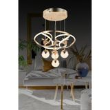 PARS 4 TOPLU ROSE GOLD SARKIT 3 RENK KRİSTAL TAŞLI LED AVİZE PRSGLD4