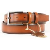 Pars Craft Hakiki Erkek Deri Kemer 3,5 cm Taba Klasik Kumaş Pantolon Kemeri - 115 cm
