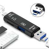 Pars Power 5 in 1 Type-C, Usb Ve Micro Girişli Otg Kart Okuyucu Usb Çoklayıcı, 2.0 Portu Tf Micro Sd Slotlu, Akıllı Telefon Tablet Bilgisayar Uyumlu HU-03