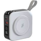 PARS POWER Tripmax Gan Adaptörlü 10.000MAH Magsafe+Duvar Şarjlı+3 Tip Priz Başlıklı Kablosuz Powerbank - Beyaz