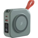 PARS POWER Tripmax Gan Adaptörlü 10.000MAH Magsafe+Duvar Şarjlı+3 Tip Priz Başlıklı Kablosuz Powerbank - Haki