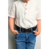Parscraft Çocuk Kemeri %100 Hakiki Deri 3 cm Siyah Yumuşak Kopma Kırılma Olmaz