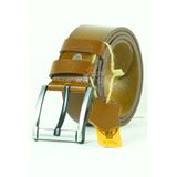 Parscraft Dayanıklı %100 Hakiki Deri Kemer 4,5 cm Geniş Taba Erkek Kot Pantolon Kemeri