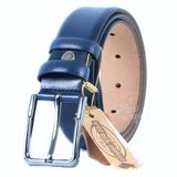 Parscraft Hakiki Erkek Deri Kemer 3,5 Cm Siyah Klasik Kumaş Pantolon Kemeri (Lacivert, 130 cm)