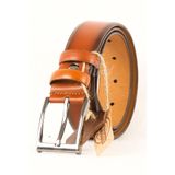 Parscraft Hakiki Erkek Deri Kemer 3,5 Cm Taba Klasik Kumaş Pantolon Kemeri