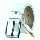 Parscraft Hakiki Manda Derisi Erkek Kemer 4,5 cm Beyaz Kot Pantolon Spor Kemer - 135 cm