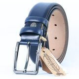 Parscraft Pars Craft Hakiki Erkek Deri Kemer 3,5 cm Lacivert Klasik Kumaş Pantolon Kemeri - 110 cm