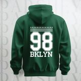 Parshey 98 Brooklyn Baskılı Kapüşonlu Sweatshirt Hoodie Yünlü Kalın Kumaş 3 Iplik Şardonlu - Yeşil - XL