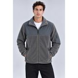 Parshey Erkek Softshell Polar Ceket Su Geçirmez Tam Fermuarlı Rahat Günlük Kullanım - 3XL - Füme