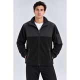 Parshey Erkek Softshell Polar Ceket Su Geçirmez Tam Fermuarlı Rahat Günlük Kullanım - XL - Siyah