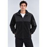 Parshey Erkek Softshell Polar Ceket Su Geçirmez Tam Fermuarlı Rahat Günlük Kullanım - XS - Siyah