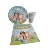 PartAntalya Bluey Temalı Doğum Günü Seti Karton Tabak 8li Bardak 8 Li Banner Set