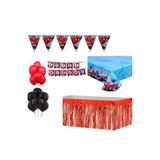 PartAntalya Örümcek Adam DoğumGünü Seti Masa Örtüsü Masa Etegi Flama Banner ve Balon