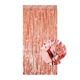 PartAntalya Rose Gold Arka Fon Kapı Duvar Perdesi Işıltılı Yapışkanlı Doğum Günü Fotoğraf Perdesi .