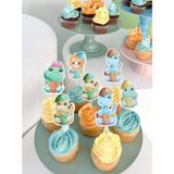 Parti Adresi Baby Dinozor Temalı Kürdan Figürlü Pasta Süsü Cupcake Kürdanı 10'lu