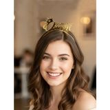 Parti Adresi Birthday Queen Gold Mika Taç – Doğum Günü Parti Tacı - Ekru