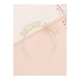 Parti Adresi Birthday Queen Taşlı Taç Metal Doğum Günü Parti Tacı Gold