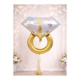 Parti Adresi Bride Tek Taş Yüzük Folyo Balon Bekarlığa Veda Parti Balonu Gold 81 cm