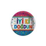 Parti Adresi Funstar İyi Ki Doğdun Tabak 23 Cm Çok Renkli