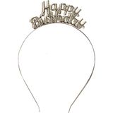 Parti Adresi Happy Birthday Metal Taç Doğum Günü Tacı Gümüş