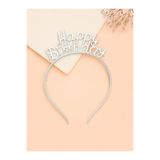 Parti Adresi Happy Birthday Taç Mika Plastik Doğum Günü Tacı Gümüş